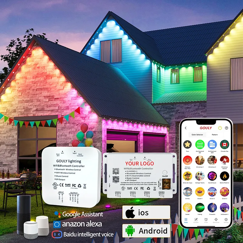 RGBW DC24V Holiday Eaves Decorative Lights Smart LED Pixel Lights